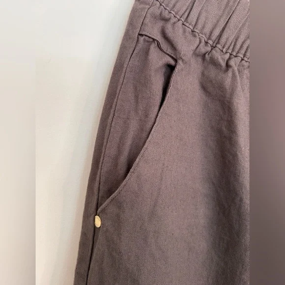 Anne Klein Linen Cropped Wide Leg Pants Size Medium - Picture 2 of 7